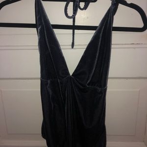 Dark Purple Velvet Halter Leotard